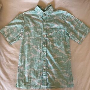 Avanti Blue and White Hawaiian Button Down Shirt